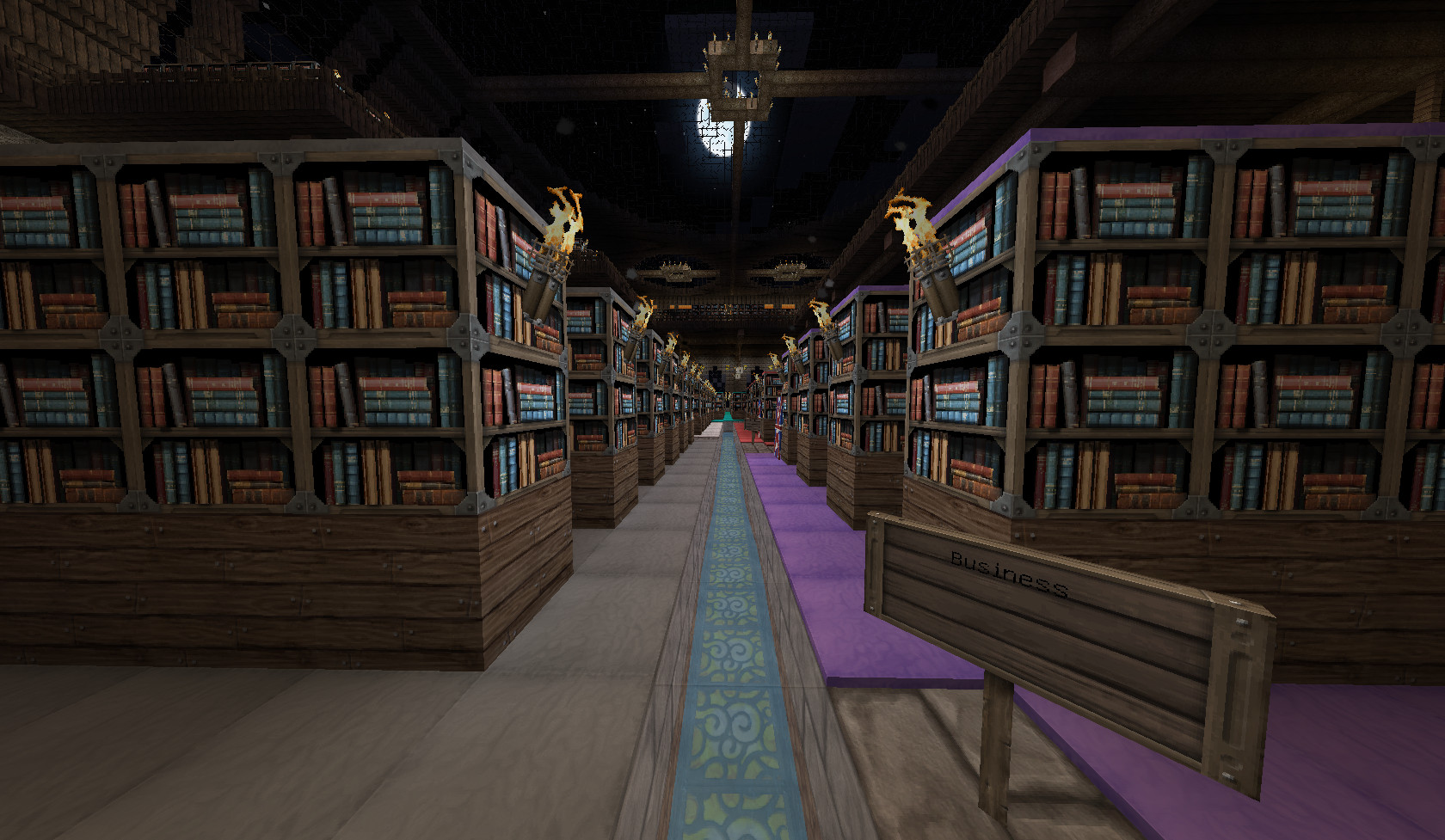 Des étagères de livres.